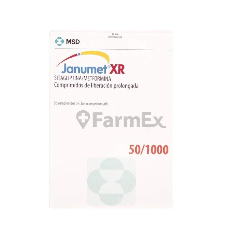 Janumet XR 50 / 1000 mg x 56 comprimidos Farmex-BanMedica-Persistente